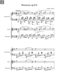 肖邦第二号夜曲 降E大调 Op.9 No.2 小提琴大提琴钢琴总分谱  有试听-云音圈