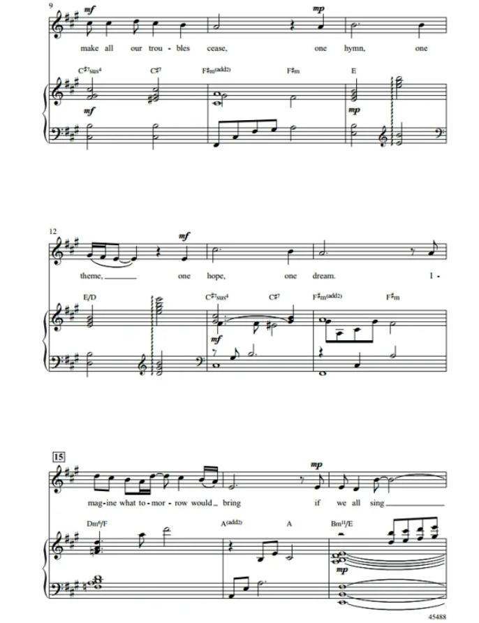 图片[2]-One Song 海斯版 SATB 四声部混声 合唱线谱  有试听-云音圈