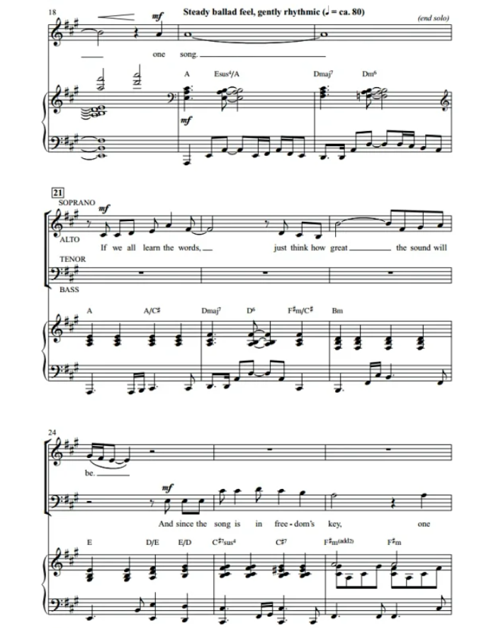 图片[3]-One Song 海斯版 SATB 四声部混声 合唱线谱  有试听-云音圈