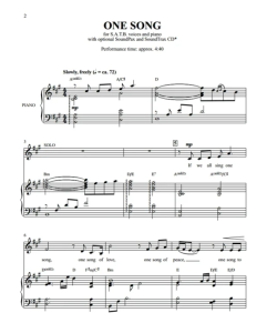One Song 海斯版 SATB 四声部混声 合唱线谱  有试听-云音圈