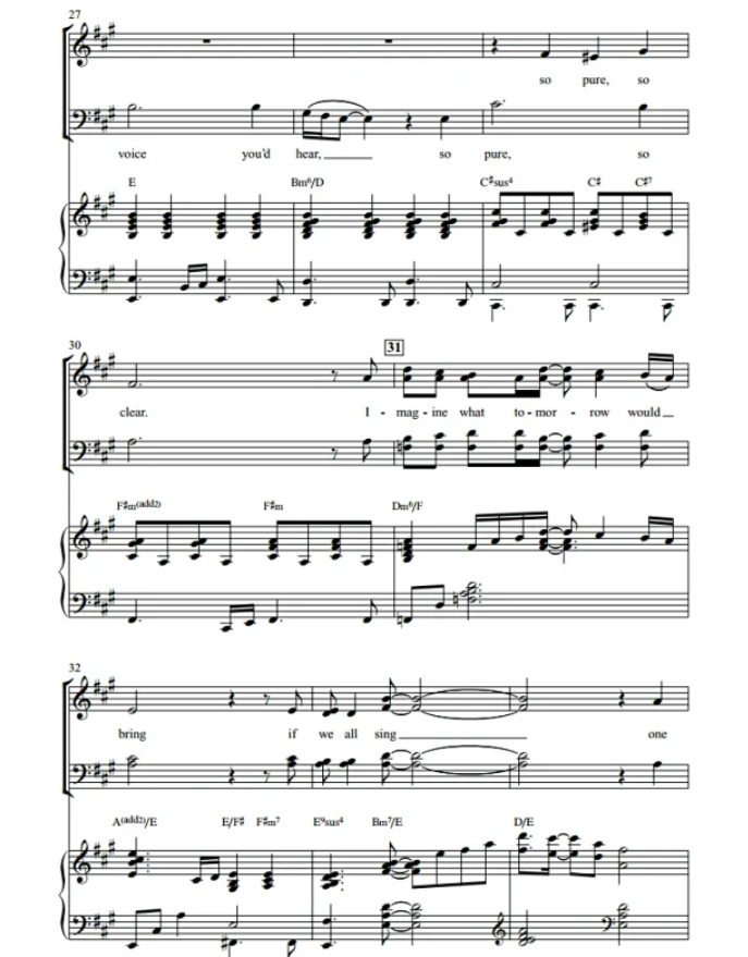 图片[4]-One Song 海斯版 SATB 四声部混声 合唱线谱  有试听-云音圈