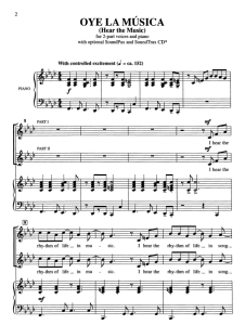 Oye la Musica SA 二声部童声女声 拉丁合唱线谱-云音圈