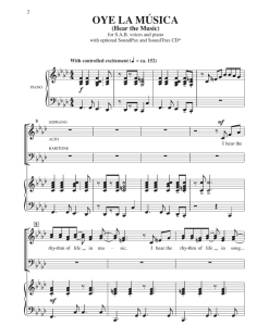 Oye la Musica SAB 三声部混声 拉丁合唱线谱-云音圈