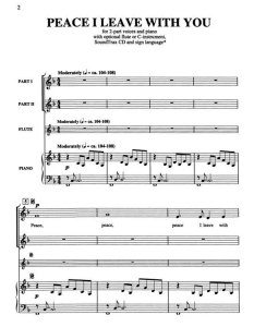 Peace I Leave with You SA 二声部童声女声 莫扎特 合唱线谱 长笛伴奏 无试听-云音圈