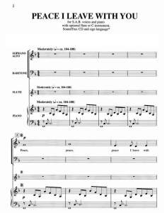 Peace I Leave with You SAB 三声部混声 莫扎特 合唱线谱 长笛伴奏  无试听-云音圈