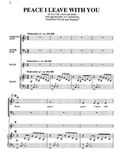 Peace I Leave with You SATB 四声部混声 莫扎特 合唱线谱 长笛伴奏 无试听-云音圈
