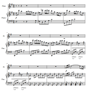 Riko's Theme 长笛钢琴 总分谱-云音圈