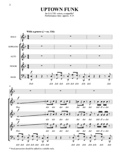 Uptown Funk SATB 四声部无伴奏混声 流行阿卡贝拉 合唱线谱 火星哥-云音圈