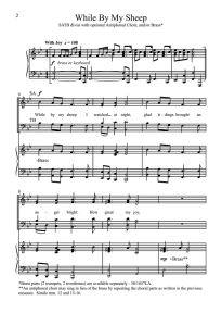 While by My Sheep SATB 四声部混声+钢琴谱 斯佩伐克版 合唱线谱-云音圈