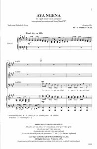 商品为SAB 三声部合唱线谱 南非民歌 Aya Ngena  格雷版 混声合唱线谱 有试听-云音圈
