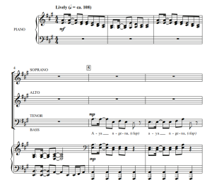 商品为SATB 四声部合唱线谱 南非民歌 Aya Ngena 格雷版 混声合唱线谱 有试听-云音圈