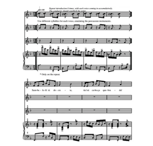 巴西民歌 Sambalele SSA 三声部童声女声+钢琴 合唱线谱  有试听-云音圈