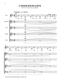 我需要你的爱 SATB 四声部混声无伴奏 流行阿卡贝拉 合唱线谱 I Need Your Love-云音圈