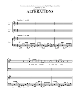 改变 SATB 四声部混声+钢琴 合唱线谱 Alterations  有试听-云音圈
