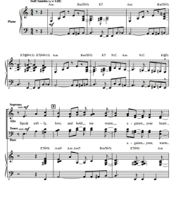 教父爱情主题 Speak Softly Love 科比肖版 SATB 四声部混声 合唱线谱 有试听-云音圈