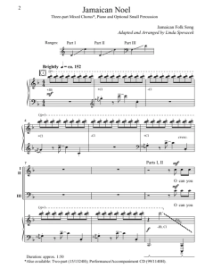 牙买加圣诞歌 Jamaican Noel SAB 三声部混声 打击乐伴奏 合唱线谱  有试听-云音圈