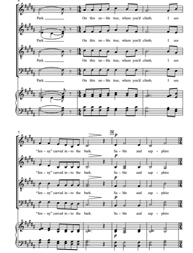 图片[2]-珍妮 SATB 四声部混声无伴奏 迈尔斯版 阿卡贝拉 合唱线谱 有试听-云音圈