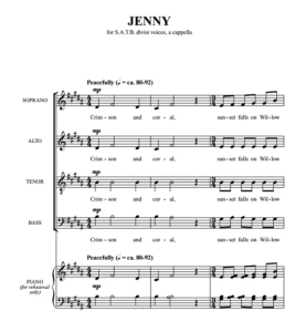 珍妮 SATB 四声部混声无伴奏 迈尔斯版 阿卡贝拉 合唱线谱 有试听-云音圈