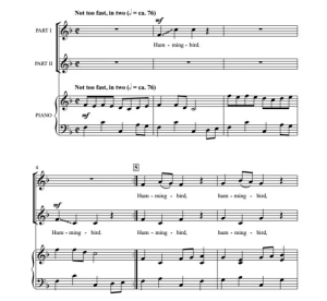 蜂鸟 Hummingbird SA 二声部童声女声+钢琴 阿尔布雷克特版 合唱线谱  有试听-云音圈