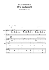 蟑螂之歌 SATB 四声部混声+钢琴 墨西哥民歌 合唱线谱 La Cucaracha-云音圈