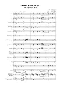 0.5级贝多芬《欢乐颂》管乐合奏总分谱  有试听-云音圈