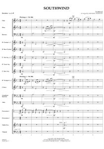 南方吹来的风  爱尔兰民歌  Southwind  1.5级 管乐合奏 总分谱  有试听-云音圈