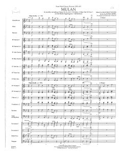 花木兰 Mulan 4级 迪士尼动画插曲 管乐合奏 总分谱+音频  有试听-云音圈