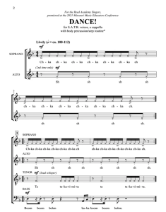 Dance 阿卡贝拉 SATB 四声部混声 无伴奏合唱线谱  有试听-云音圈