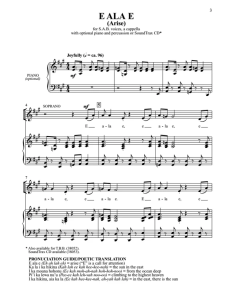 E Ala E 夏威夷风格 SAB 三声部混声 打击乐伴奏 合唱线谱 有试听-云音圈