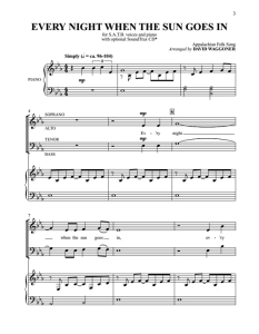 Every Night When the Sun Goes In SATB 四声部混声 合唱线谱  有试听-云音圈