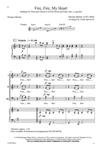 Fire, Fire, My Heart 斯佩伐克版 SAB 三声部混声+钢琴 合唱线谱  有试听-云音圈