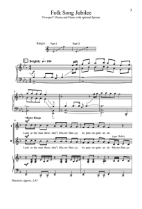 Folk Song Jubilee SA 二声部童声女声 美国民歌串烧 音乐勺伴奏 合唱线谱  有试听-云音圈