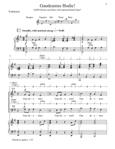 Gaudeamus Hodie 莱特福特版 SATB 四声部混声 拍手伴奏 合唱线谱 有试听-云音圈