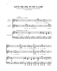 Give Me Oil in My Lamp SA 二声部童声女声 合唱线谱 有试听-云音圈