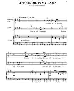 Give Me Oil in My Lamp SATB 四声部混声 合唱线谱 有试听-云音圈