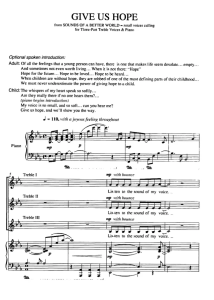 Give Us Hope SSA 三声部童声女声 合唱线谱 有试听-云音圈