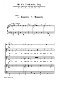 Hi! Ho! the Rattlin' Bog SA 二声部童声女声 打击乐伴奏 合唱线谱  有试听-云音圈