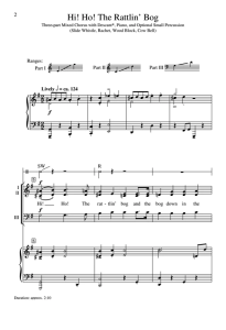 Hi! Ho! the Rattlin' Bog SAB 三声部混声 打击乐伴奏 合唱线谱 有试听-云音圈