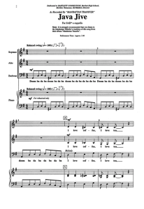 Java Jive 爵士阿卡贝拉 SAB 三声部混声无伴奏 合唱线谱  有试听-云音圈