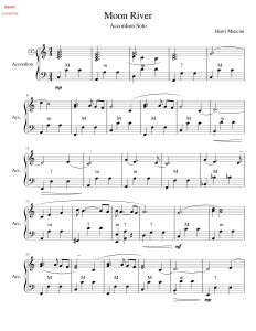 月亮河 Moon River 手风琴独奏  有试听-云音圈