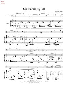 福雷 西西里舞曲 大提琴钢琴总分谱-云音圈