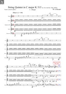 莫扎特C大调弦乐五重奏 K. 515 全乐章 木管五重奏 总分谱-云音圈