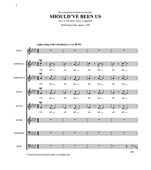 Should’ve Been Us 阿卡贝拉 SATB 四声部混声无伴奏 合唱线谱  有试听-云音圈