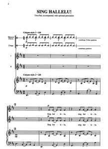 Sing Halle非洲风格 SA 二声部童声女声 打击乐伴奏 合唱线谱 有试听-云音圈