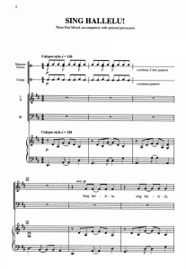 Sing Halle非洲风格 SAB 三声部混声 打击乐伴奏 合唱线谱 有试听-云音圈