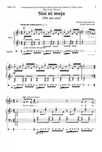 Sisi Ni Moja 非洲风格 SATB 四声部混声+钢琴+非洲手鼓 合唱线谱 有试听-云音圈