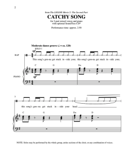 乐高大电影2 Catchy Song SAB 三声部混声 合唱线谱 有试听-云音圈