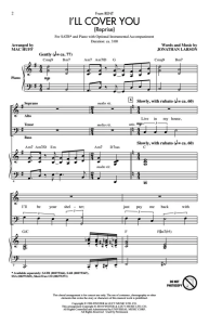 吉屋出租 I'll Cover You (Reprise) SATB 四声部混声 合唱线谱  有试听-云音圈