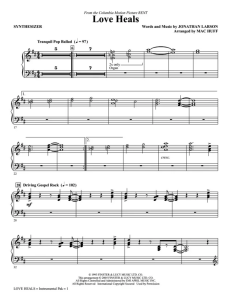 吉屋出租 Love Heals 伴奏分谱 流行合唱 混声SATB SAB 有试听-云音圈