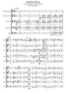 婚礼进行曲 门德尔松 铜管五重奏总分谱 3分05秒 有试听-云音圈